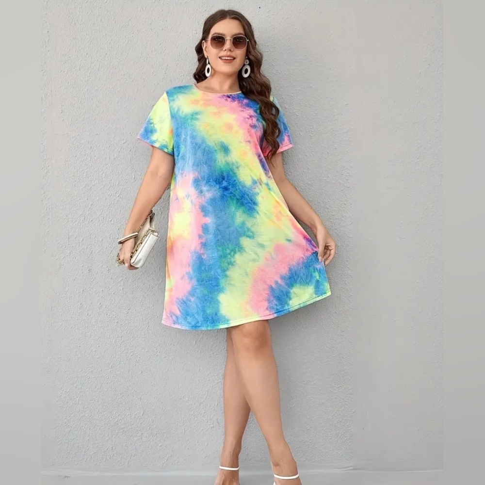 NWOT  Tie dye shirt dress or cover-up